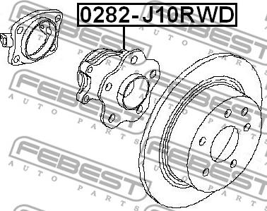 Febest 0282-J10RWD - Маточина колеса autocars.com.ua