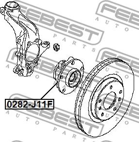 Febest 0282-J11F - Ступица колеса, поворотный кулак avtokuzovplus.com.ua