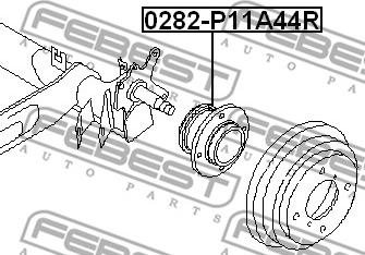 Febest 0282-P11A44R - Ступица колеса, поворотный кулак avtokuzovplus.com.ua