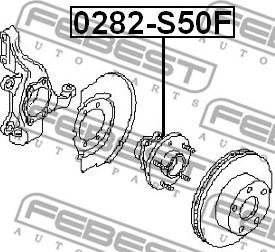 Febest 0282-S50F - Ступица колеса, поворотный кулак avtokuzovplus.com.ua