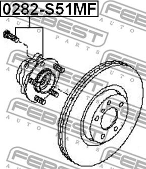 Febest 0282-S51MF - Ступица колеса, поворотный кулак avtokuzovplus.com.ua