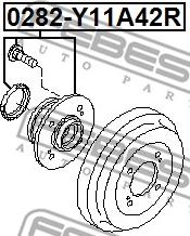 Febest 0282-Y11A42R - Ступица колеса, поворотный кулак avtokuzovplus.com.ua