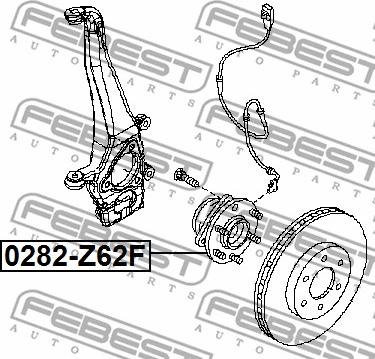 Febest 0282-Z62F - Ступица колеса, поворотный кулак avtokuzovplus.com.ua