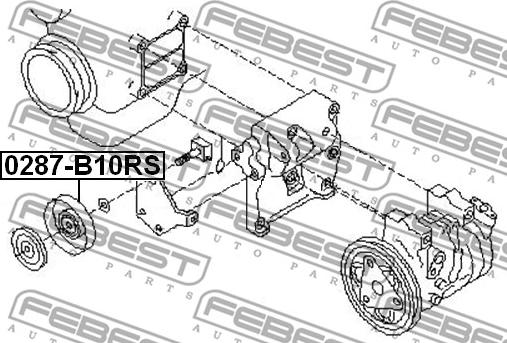 Febest 0287-B10RS - Направляющий ролик, поликлиновый ремень avtokuzovplus.com.ua