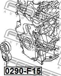 Febest 0290-F15 - Натяжитель, поликлиновый ремень avtokuzovplus.com.ua