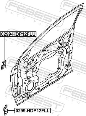 Febest 0299-HDP12FLU - Дверний шарнір autocars.com.ua