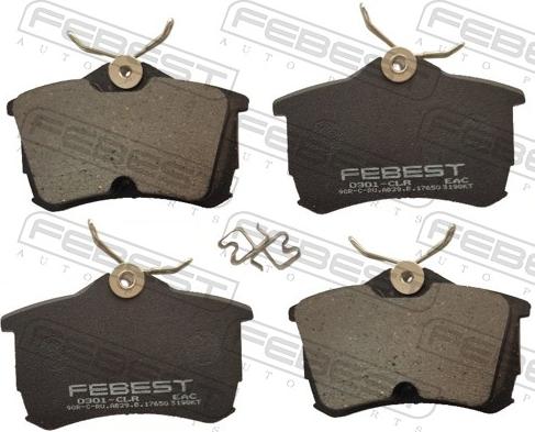 Febest 0301-CLR - Гальмівні колодки, дискові гальма autocars.com.ua
