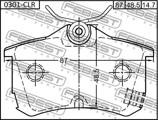Febest 0301-CLR - Гальмівні колодки, дискові гальма autocars.com.ua