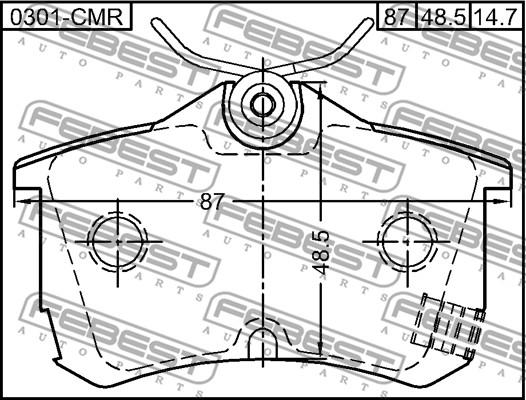 Febest 0301-CMR - Гальмівні колодки, дискові гальма autocars.com.ua