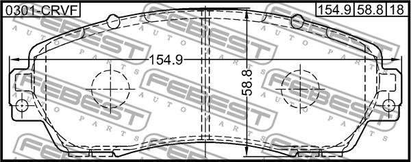 Febest 0301-CRVF - Гальмівні колодки, дискові гальма autocars.com.ua