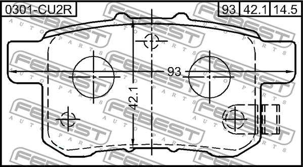 Febest 0301-CU2R - Тормозные колодки, дисковые, комплект avtokuzovplus.com.ua