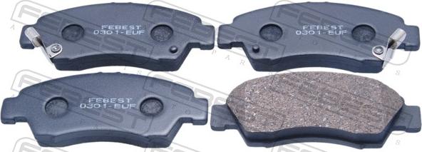 Febest 0301-EUF - Гальмівні колодки, дискові гальма autocars.com.ua