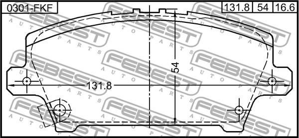 Febest 0301-FKF - Тормозные колодки, дисковые, комплект avtokuzovplus.com.ua