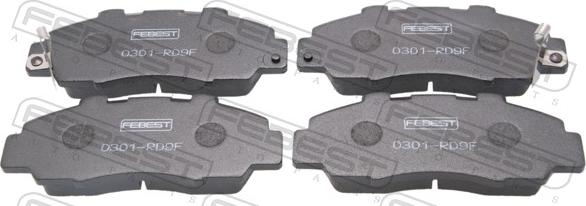 Febest 0301-RD9F - Гальмівні колодки, дискові гальма autocars.com.ua