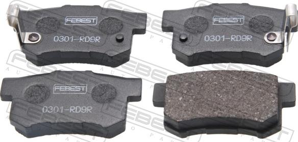 Febest 0301-RD9R - Гальмівні колодки, дискові гальма autocars.com.ua