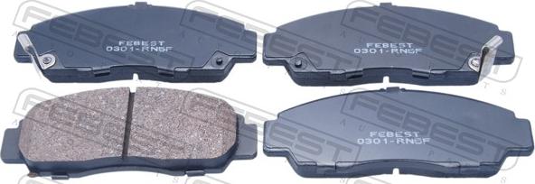 Febest 0301-RN5F - Гальмівні колодки, дискові гальма autocars.com.ua