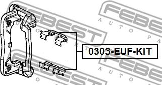 Febest 0303-EUF-KIT - Комплектующие для колодок дискового тормоза avtokuzovplus.com.ua