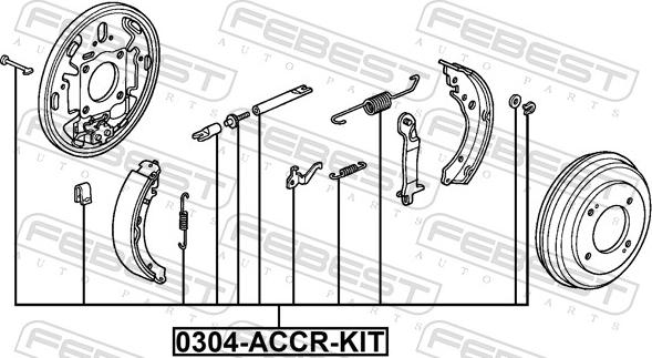 Febest 0304-ACCR-KIT - Комплектующие, стояночная тормозная система avtokuzovplus.com.ua