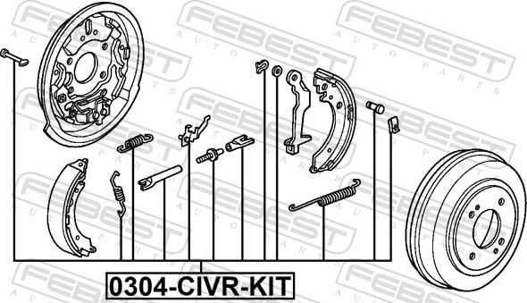 Febest 0304-CIVR-KIT - Комплектуючі, гальмівна система autocars.com.ua