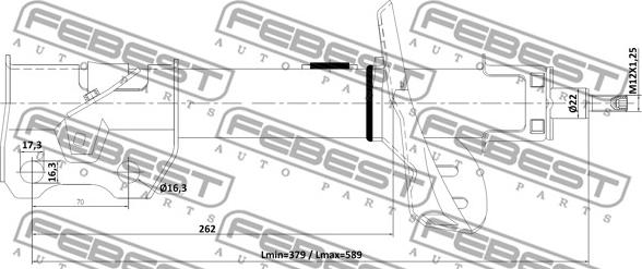 Febest 03110-002FL - Амортизатор autocars.com.ua