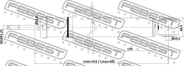 Febest 03110-003R - Амортизатор autocars.com.ua