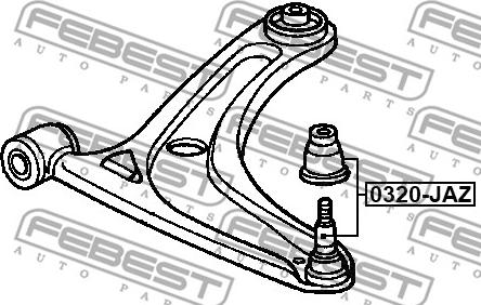 Febest 0320-JAZ - Шаровая опора, несущий / направляющий шарнир avtokuzovplus.com.ua