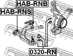 Febest 0320-RN - Шаровая опора, несущий / направляющий шарнир autodnr.net