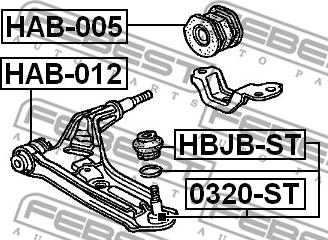 Febest HBJB-ST - Ремонтный комплект, несущие / направляющие шарниры avtokuzovplus.com.ua