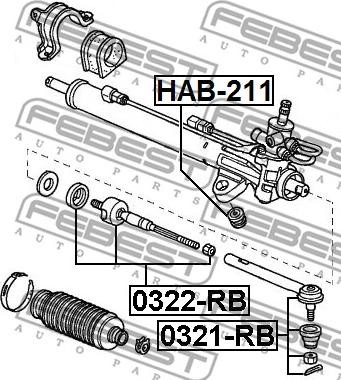 Febest HAB-211 - Підвіска, кермове управління autocars.com.ua