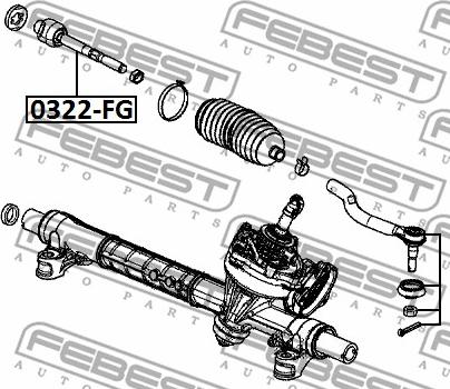 Febest 0322-FG - Осевой шарнир, рулевая тяга avtokuzovplus.com.ua