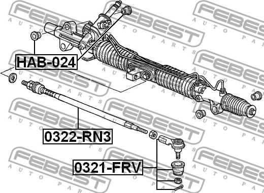 Febest 0322-RN3 - Осьовий шарнір, рульова тяга autocars.com.ua