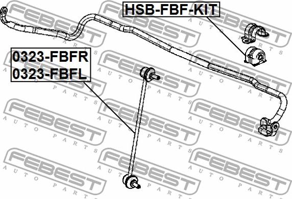 Febest HSB-FBF-KIT - Ремкомплект, підшипник стабілізатора autocars.com.ua