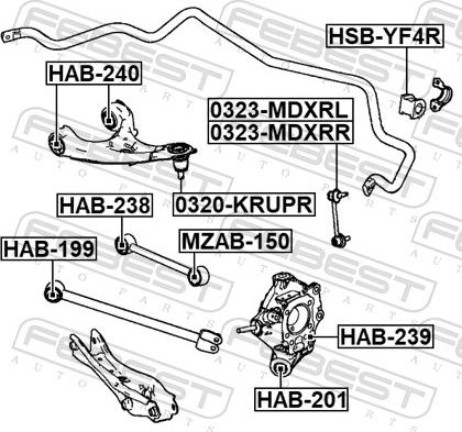 Febest 0323-MDXRR - Тяга / стійка, стабілізатор autocars.com.ua