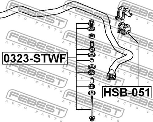 Febest 0323-STWF - Тяга / стойка, стабилизатор avtokuzovplus.com.ua