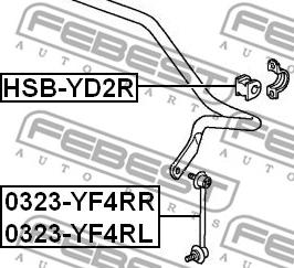 Febest HSB-YD2R - Втулка, стабілізатор autocars.com.ua