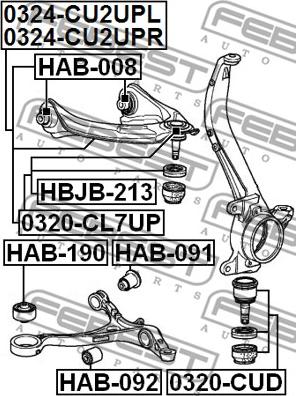 Febest 0324-CU2UPL - Важіль незалежної підвіски колеса autocars.com.ua