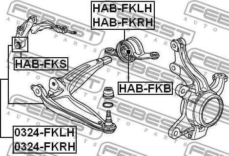 Febest 0324-FKRH - Рычаг подвески колеса avtokuzovplus.com.ua