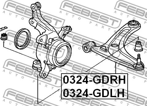 Febest 0324-GDLH - Рычаг подвески колеса avtokuzovplus.com.ua