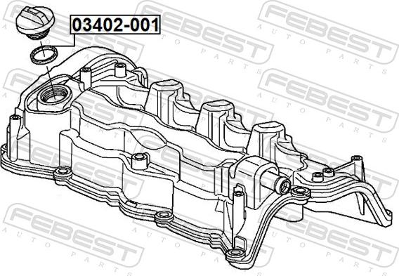 Febest 03402-001 - Прокладка, маслоналивная горловина avtokuzovplus.com.ua