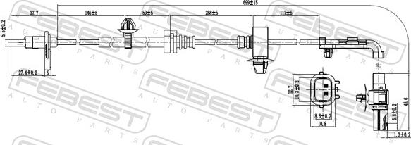 Febest 03606-002 - Датчик ABS, частота обертання колеса autocars.com.ua