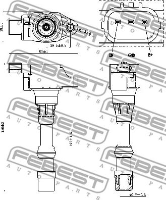 Febest 03640-003 - Котушка запалювання autocars.com.ua