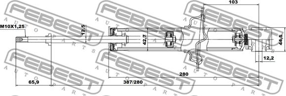 Febest 03658536R - Амортизатор autocars.com.ua