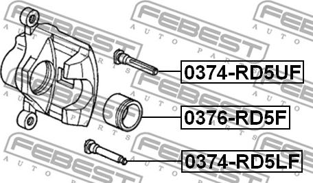 Febest 0376-RD5F - Елементи гальмівного супорта autocars.com.ua