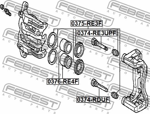 Febest 0374-RE3UPF - Направляючий болт, корпус скоби гальма autocars.com.ua