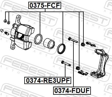 Febest 0375-FCF - Ремкомплект, гальмівний супорт autocars.com.ua