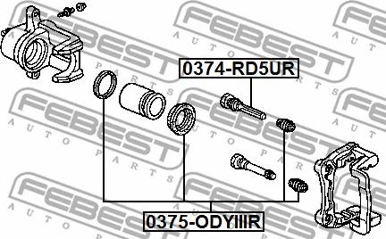 Febest 0375-ODYIIIR - Ремкомплект, гальмівний супорт autocars.com.ua