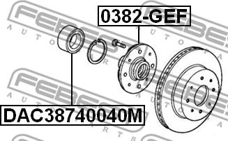 Febest DAC38740040M - Підшипник ступиці колеса autocars.com.ua