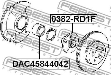 Febest DAC45844042 - Підшипник ступиці колеса autocars.com.ua