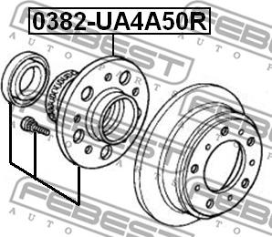 Febest 0382-UA4A50R - Ступица колеса, поворотный кулак avtokuzovplus.com.ua