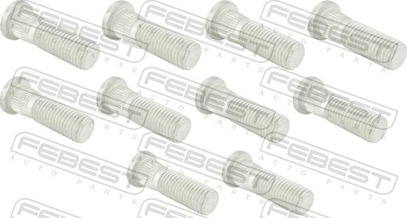 Febest 0384-001-PCS10 - Болт кріплення колеса autocars.com.ua